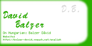 david balzer business card